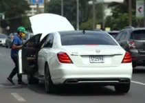 motorista de carro de luxo agride coletores de lixo